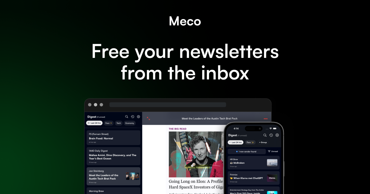 Meco reading app for newsletters